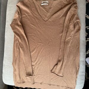 Babaton Camel V-Neck Sweater